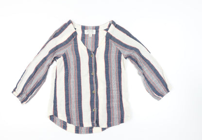 Cloth & Stone Women's Multicoloured Striped Blouse
