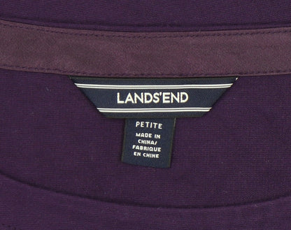 Lands' End Women's Purple Petite Top, L, 3/4 Sleeve, Excellent