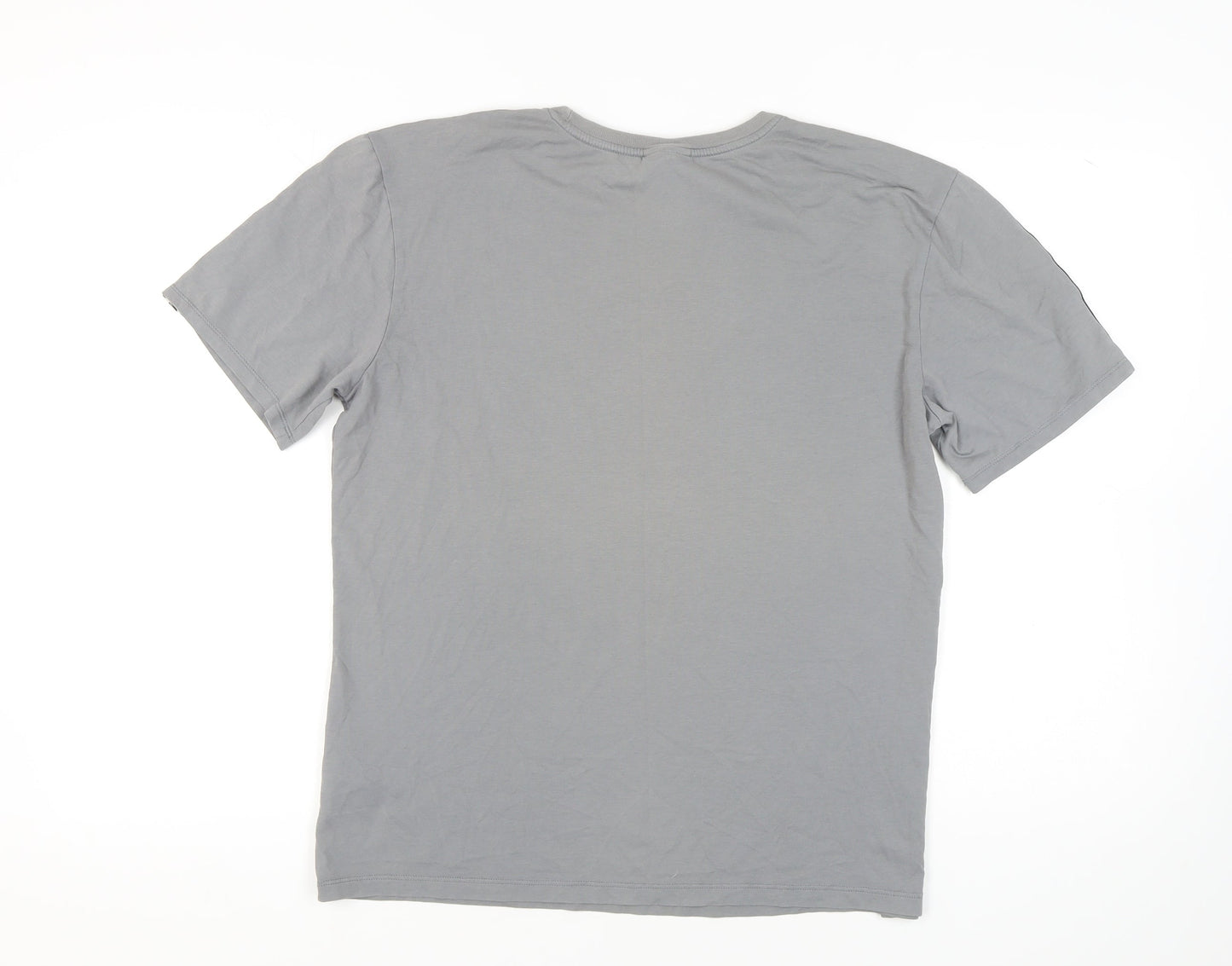 Nike Men's Grey T-Shirt Large - Casual Short Sleeve Cotton