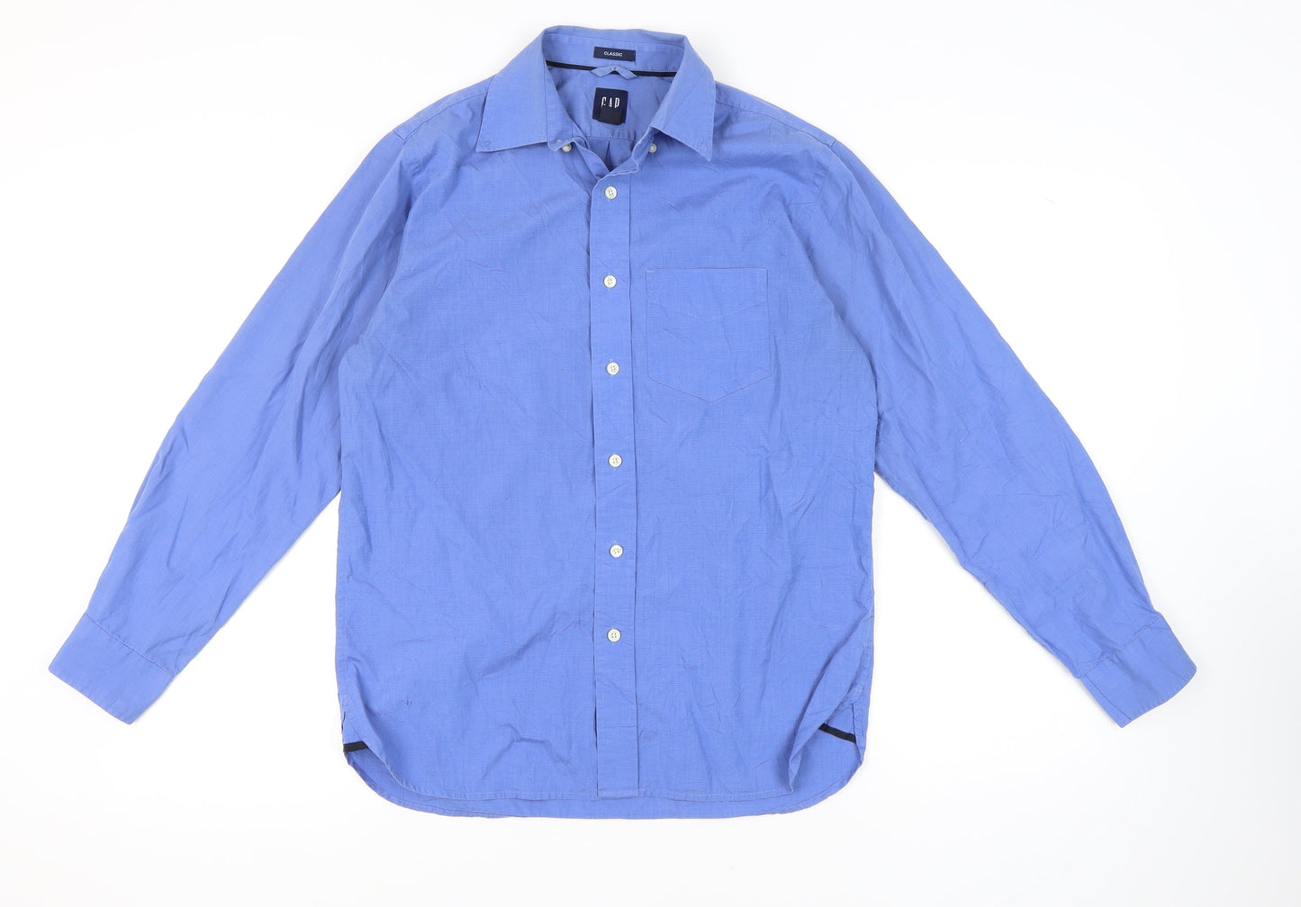 GAP Men's Blue Classic Fit Button-Up Shirt, S