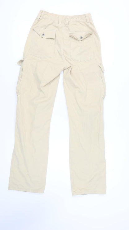 Bershka Women's Beige Cargo Trousers Size 6