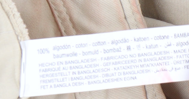 Bershka Women's Beige Cargo Trousers Size 6