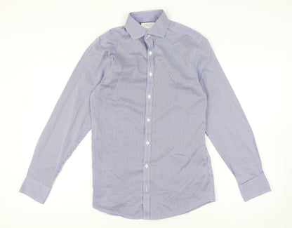 Charles Tyrwhitt Men's Blue Extra-Slim Long Sleeve Shirt