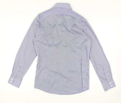 Charles Tyrwhitt Men's Blue Extra-Slim Long Sleeve Shirt