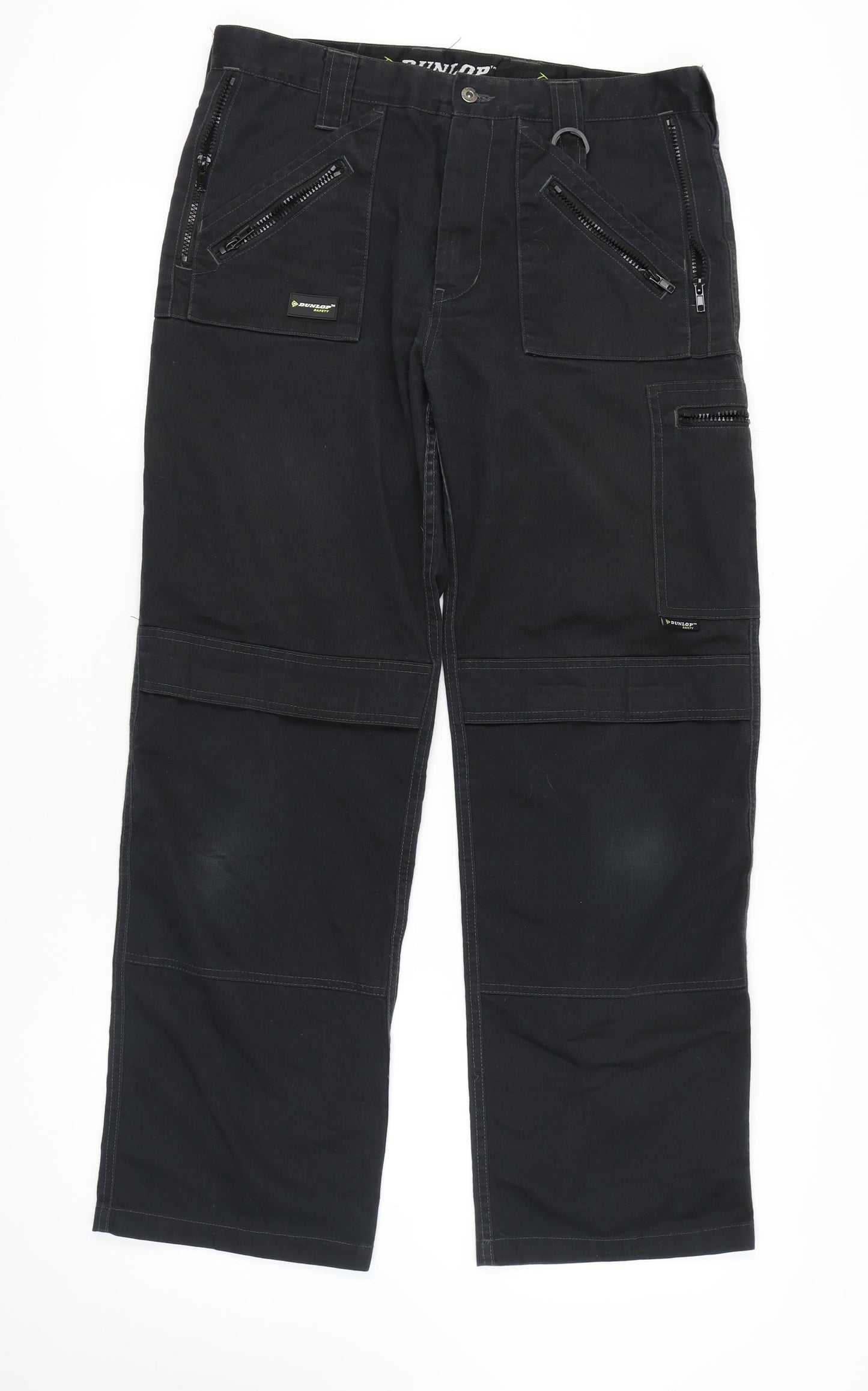 Dunlop Men's Black Cargo Trousers Size L