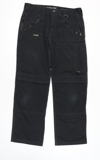 Dunlop Men's Black Cargo Trousers Size L