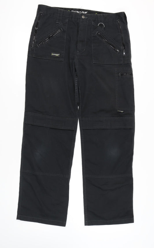 Dunlop Men's Black Cargo Trousers Size L