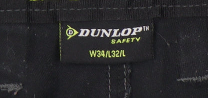 Dunlop Men's Black Cargo Trousers Size L