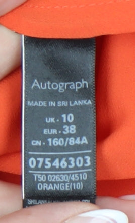Womens UK Size 10 Marks and Spencer Orange  Blouse