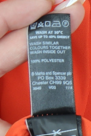 Womens UK Size 10 Marks and Spencer Orange  Blouse