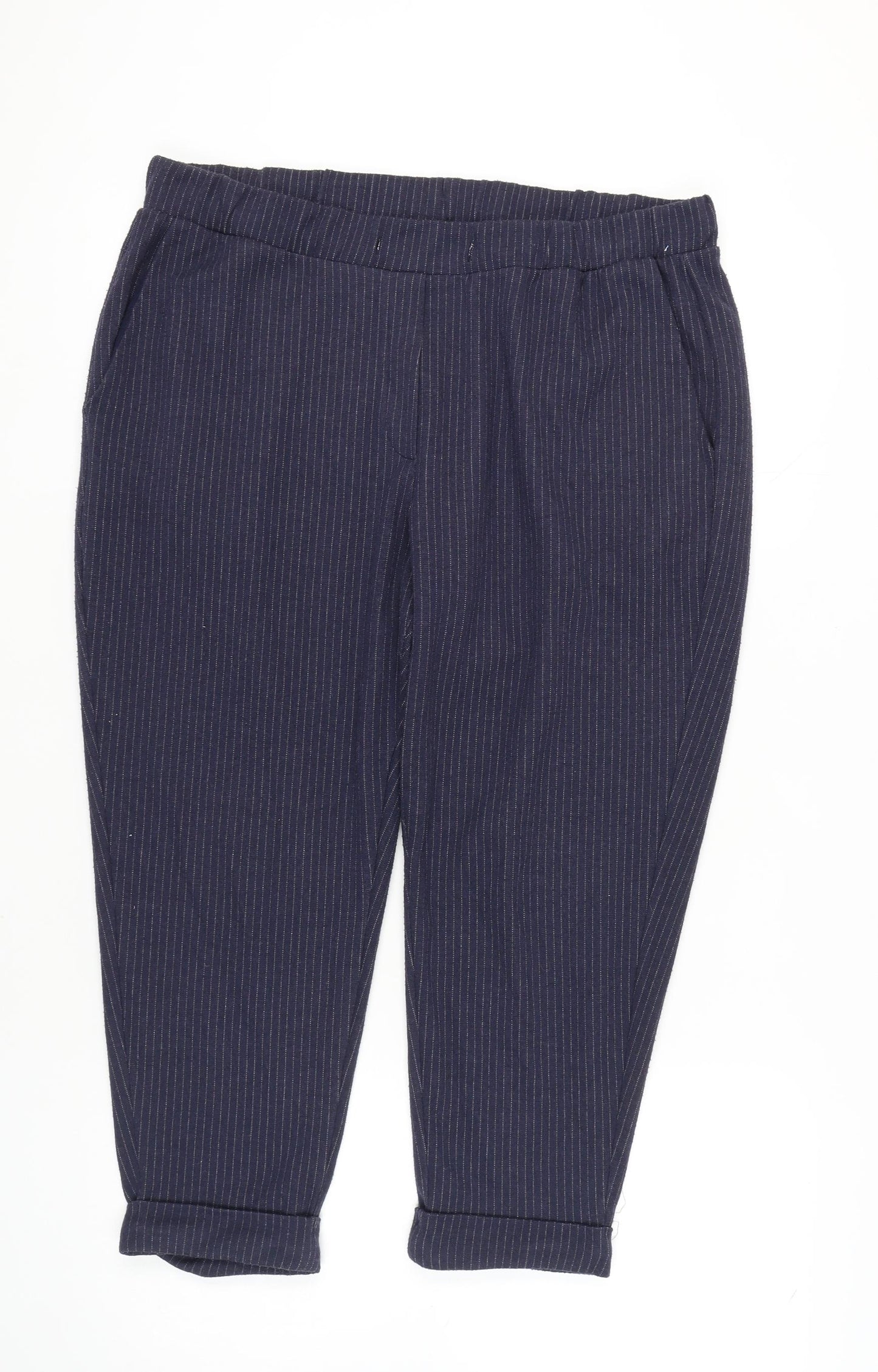 Womens UK Size 18 Marks and Spencer Regular Fit Casual Blue Trousers