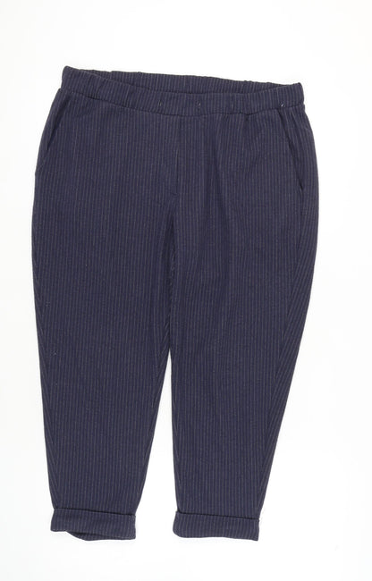 Womens UK Size 18 Marks and Spencer Regular Fit Casual Blue Trousers
