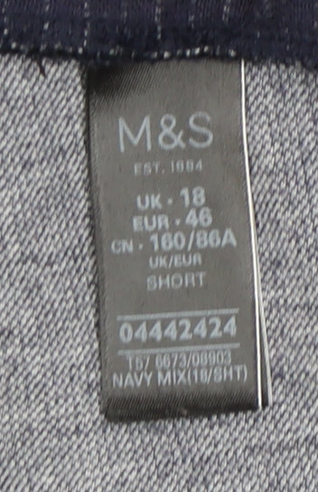 Womens UK Size 18 Marks and Spencer Regular Fit Casual Blue Trousers