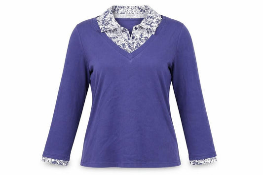 Womens UK Size M Damart Blue Basic Blouse