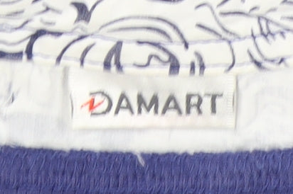 Damart Women's Blue V-Neck Cotton Top, Size M, Long Sleeve