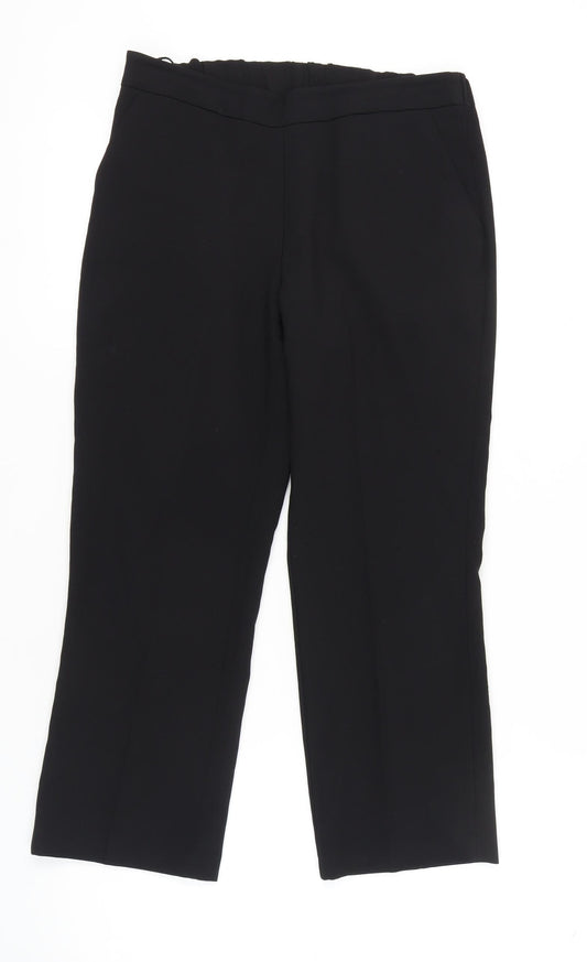 Bonmarché Women's Black Straight Leg Trousers Size 10
