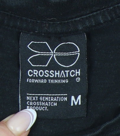 Mens UK Size M Crosshatch Black  T-Shirt