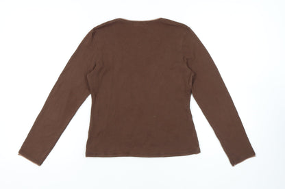 Boden Women's Brown Embroidered Floral T-Shirt, S