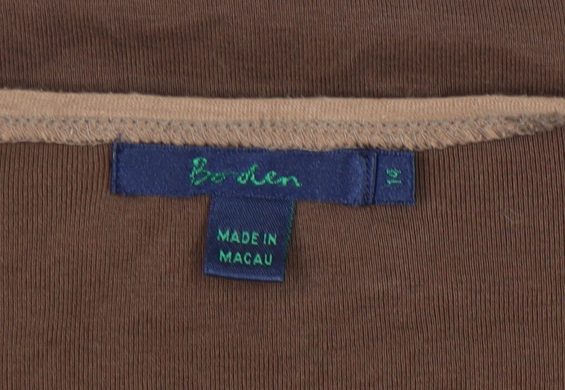 Boden Women's Brown Embroidered Floral T-Shirt, S