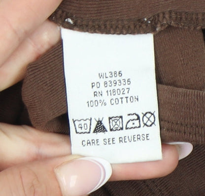 Boden Women's Brown Embroidered Floral T-Shirt, S