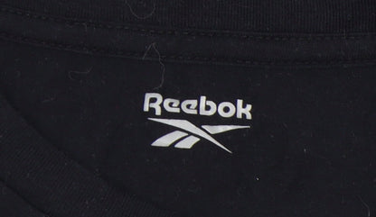 Reebok Men's Black M T-Shirt, Crew Neck, Athletic Style
