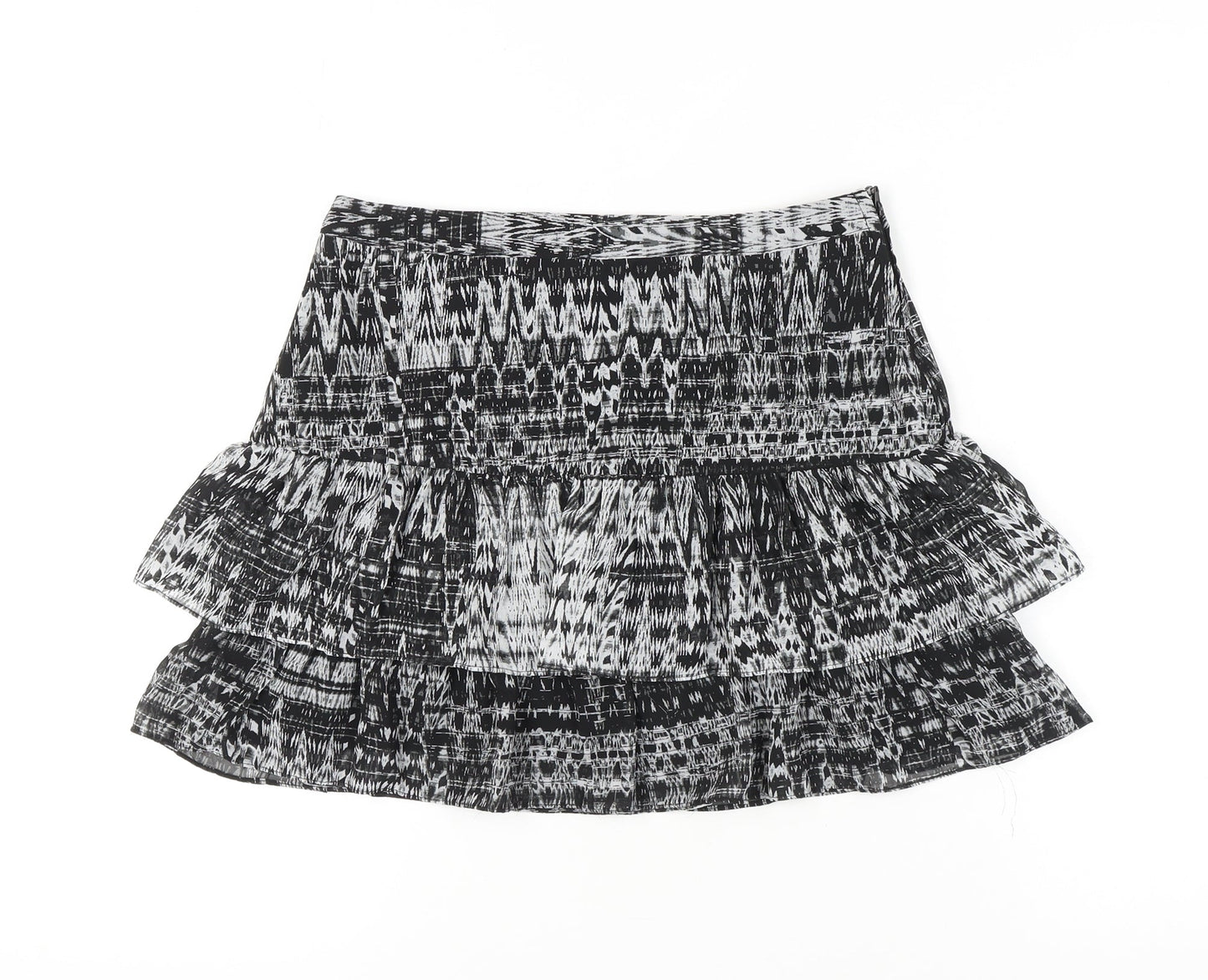H&M Women's Black Geometric Short Skirt, Size 10, Excellent