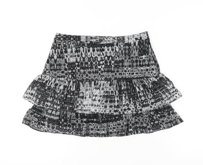 H&M Women's Black Geometric Short Skirt, Size 10, Excellent
