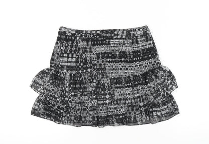 H&M Women's Black Geometric Short Skirt, Size 10, Excellent
