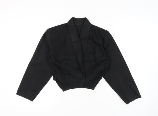 Topshop Women's Black Cropped Suit Jacket UK 14