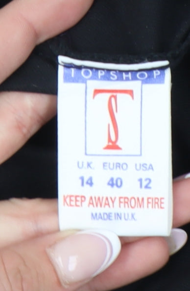 Topshop Women's Black Cropped Suit Jacket UK 14