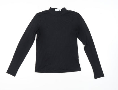 VILA Women's Black Mock Neck Long Sleeve Top Size 12