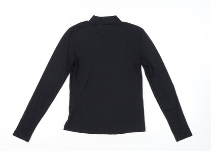 VILA Women's Black Mock Neck Long Sleeve Top Size 12