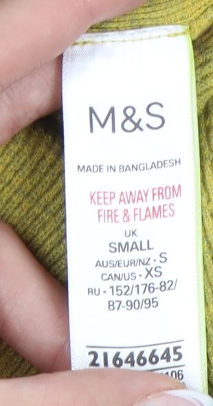 Womens UK Size S Marks and Spencer Green Pullover Jumper
