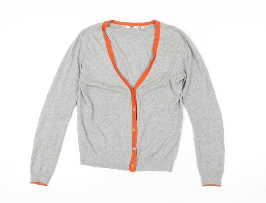 Womens UK Size XS Uniqlo Grey Cardigan Jumper