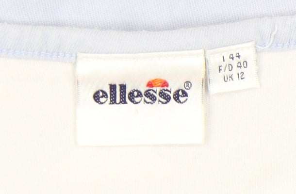 Womens UK Size 12 ellesse Blue Basic T-Shirt