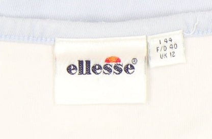 Womens UK Size 12 ellesse Blue Basic T-Shirt