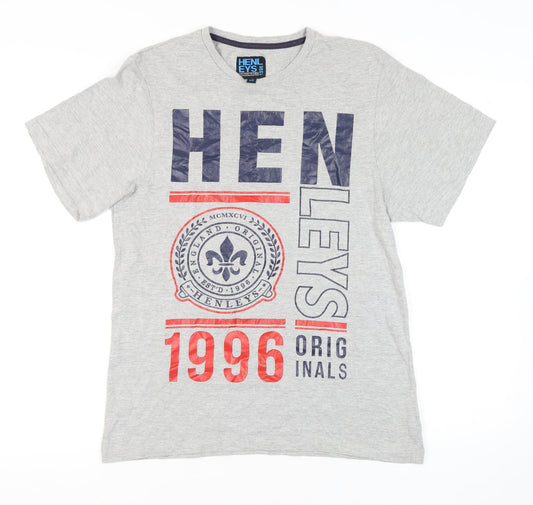 Mens UK Size XS Henleys Grey  T-Shirt