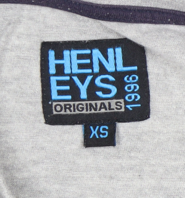 Mens UK Size XS Henleys Grey  T-Shirt