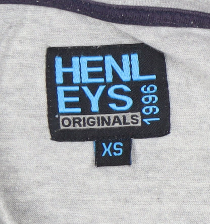 Mens UK Size XS Henleys Grey  T-Shirt