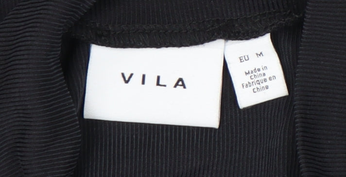 Womens UK Size M VILA Black Basic Blouse