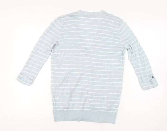 Lauren Ralph Lauren Women's Blue Striped Cardigan S