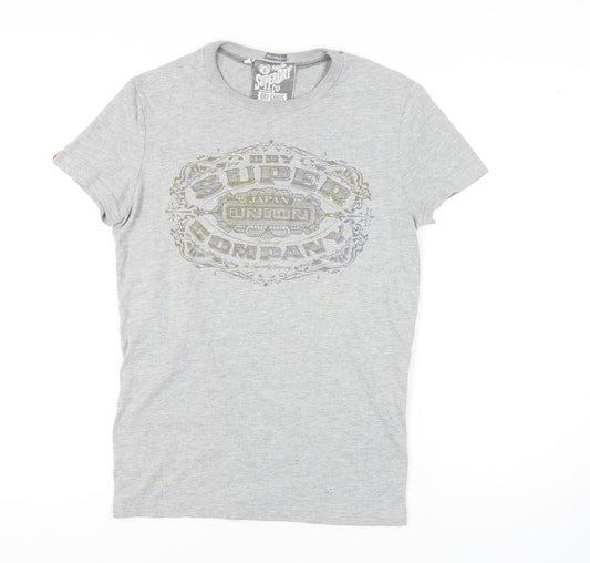 Superdry Men’s Grey Logo T-Shirt, Size S, Crew Neck