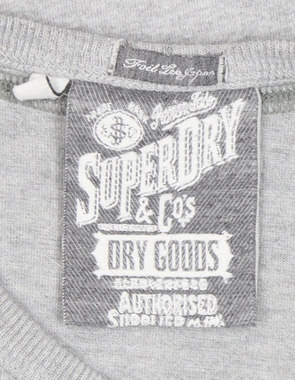 Superdry Men’s Grey Logo T-Shirt, Size S, Crew Neck