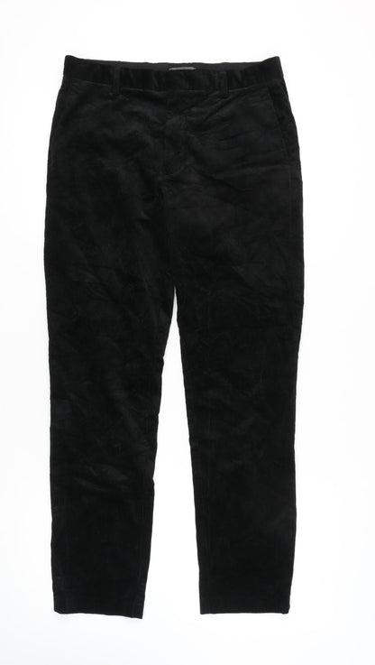 H&M Men's Black Corduroy Slim Trousers Size 30