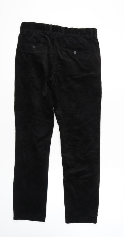 H&M Men's Black Corduroy Slim Trousers Size 30
