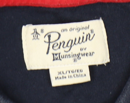 Original Penguin Men's Blue Striped XLT Polo Shirt