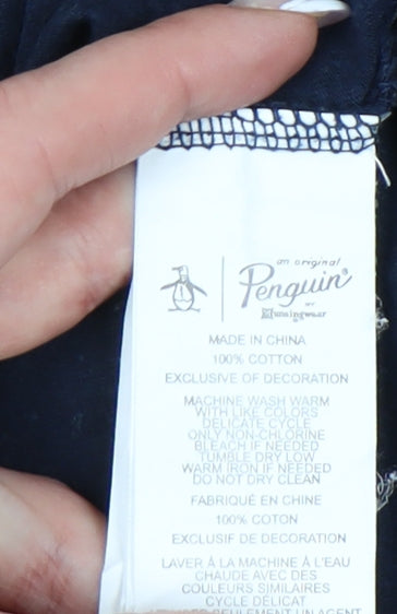 Original Penguin Men's Blue Striped XLT Polo Shirt