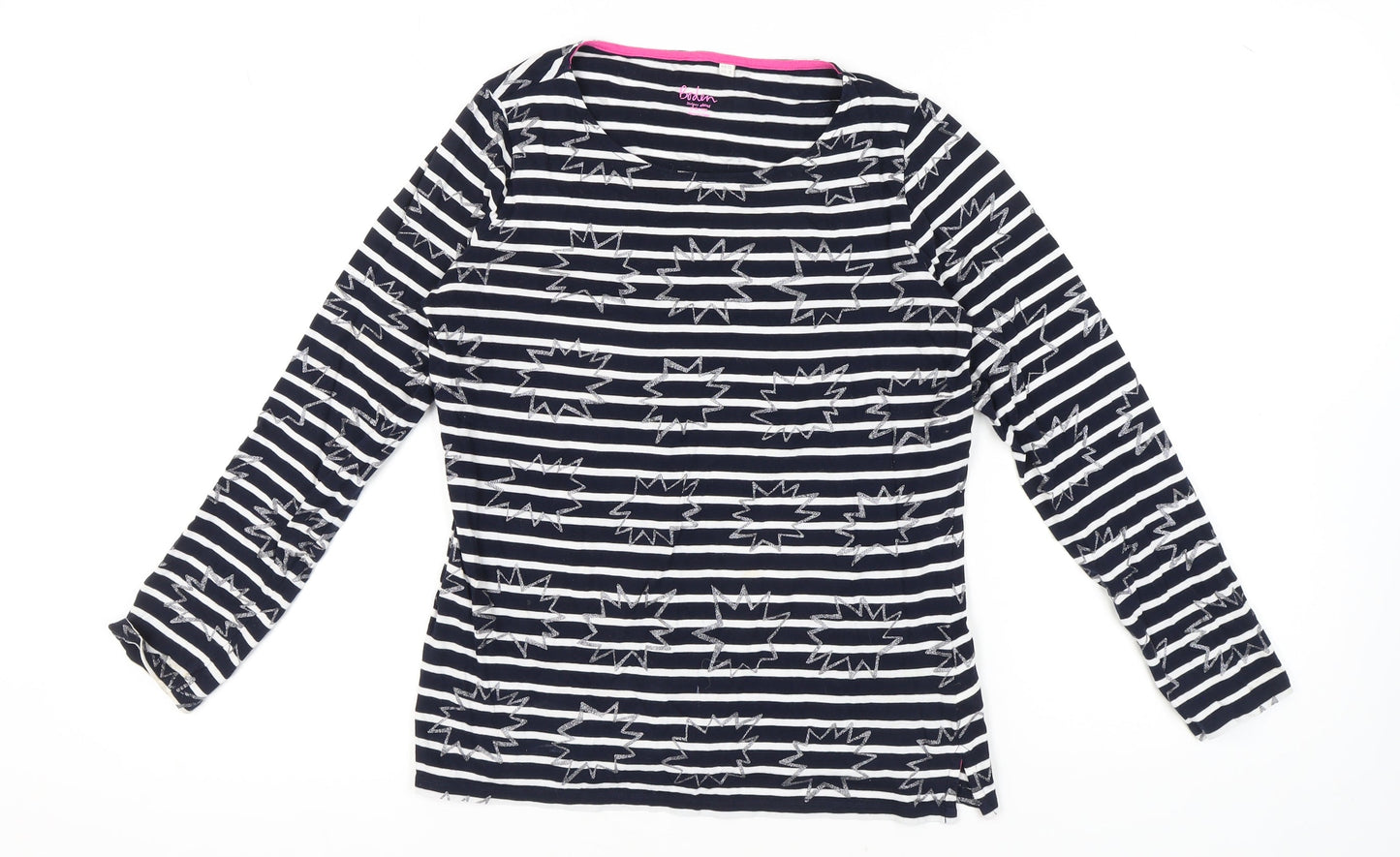 Boden Women's Blue Striped Long Sleeve T-Shirt Size 12