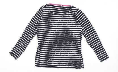 Boden Women's Blue Striped Long Sleeve T-Shirt Size 12