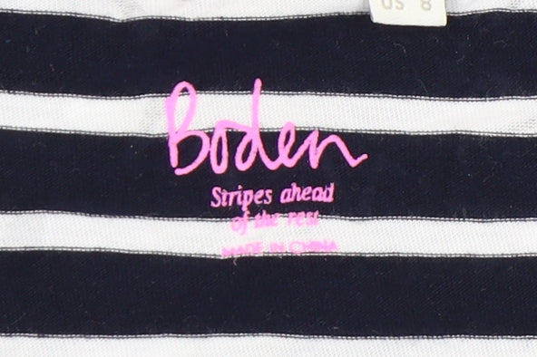 Boden Women's Blue Striped Long Sleeve T-Shirt Size 12